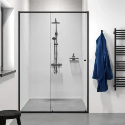 Schuifdeur voor nis Contour Zwart 120x200cm