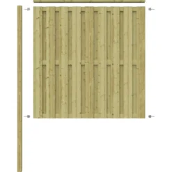 Schutting volgpakket Royal grenen hout 1,9 m lang