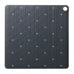Sealskin antislip douchemat Ribb 55x55 cm antraciet (inclusief zwarte haak)