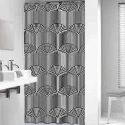 Sealskin douchegordijn brave 180x200cm zwart/wit