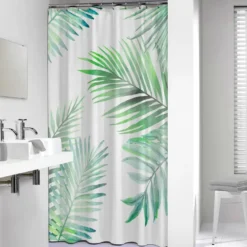 Sealskin douchegordijn leaves 180x200cm groen/wit