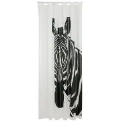 Sealskin douchegordijn zebra 180x200cm zwart/wit