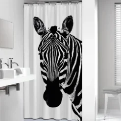 Sealskin douchegordijn zebra 180x200cm zwart/wit