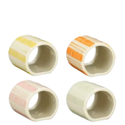 Servetring roze oranje geel licht groen - l5,5xb5,5xh5cm