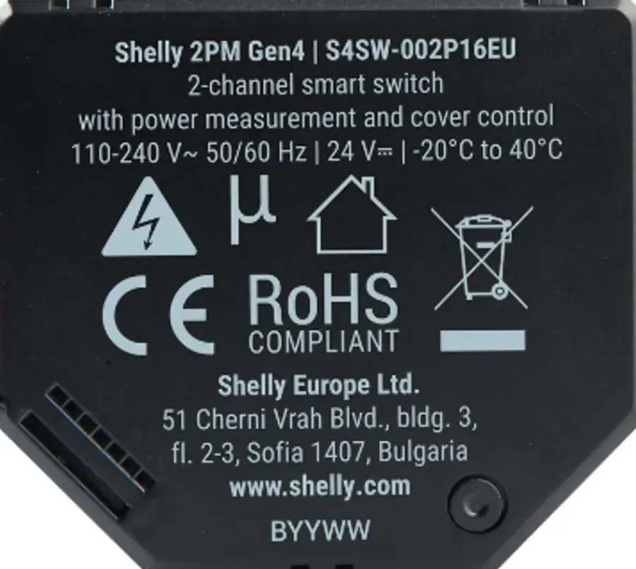 SHELLY 2PM Gen4 slimme schakelaar & energiemeter WiFi (2-kanaals) Best
