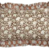 Sierkussen bloemen donker bruin - l55xb35xh10cm