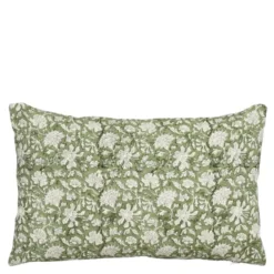 Sierkussen bloemen groen - l55xb35xh10cm