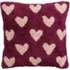 Sierkussen hart donker roze - l45xb45xh10cm