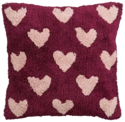 Sierkussen hart donker roze - l45xb45xh10cm