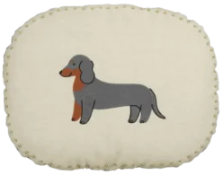 Sierkussen ovaal hond donker grijs - l45xb35xh10cm
