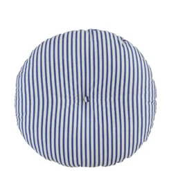 Sierkussen rond ruit blauw - h10xd45cm