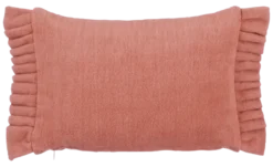 Sierkussen ruffled d.roze - l55xb35xh10cm
