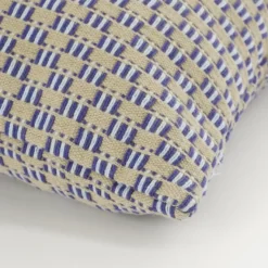 Sierkussen ruit blauw - l55xb35xh10cm