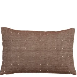 Sierkussen stip donker bruin - l55xb35xh10cm