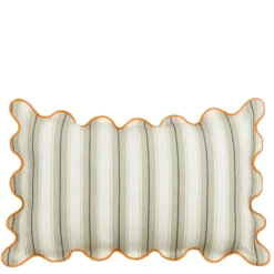 Sierkussen strepen taupe - l55xb35xh10cm