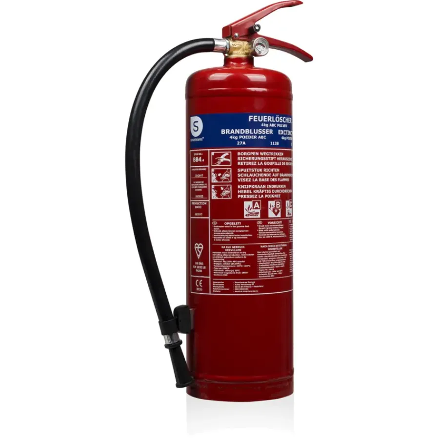 Smartwares Brandblusser BB4 Poeder 4 kg Brandklasse ABC Inclusief ophangbeugel Outlet