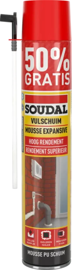 Soudal PU-schuim 750 ml (250 ml gratis) Outlet