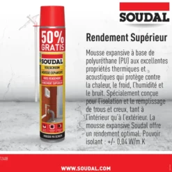 Soudal PU-schuim 750 ml (250 ml gratis) Outlet