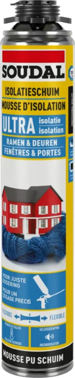 Soudal Ultra PU-schuim voor pistool 750 ml Discount