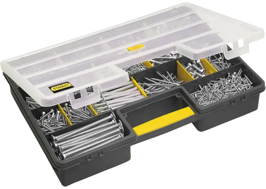 STANLEY assortimentsdoos 25-vaks 32,5x46x8 cm met flexibele indeling Outlet