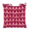 Stoelkussen hartjes 40 x 40 x 5 cm roze