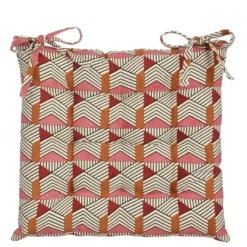 Stoelkussen tuin katoen geometrisch design roze 40 x 40 x 5 cm