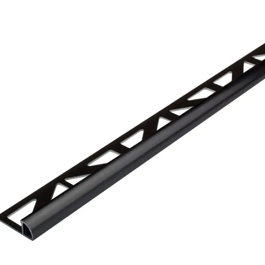 Tegelprofiel kwartrond PVC zwart 10 mm 300 cm