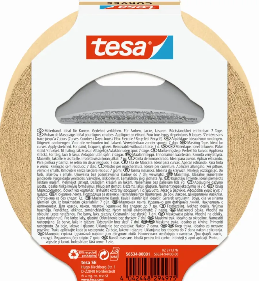 Tesa flexibele afplakband voor rondingen 38 mm x 25 m Sale
