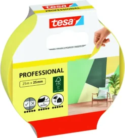 Tesa Professional Indoor schilderstape geel 25 mm x 25 m Best