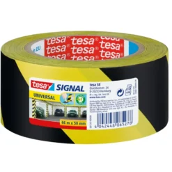 Tesa Signal waarschuwingstape geel met zwart 66 m x 50 mm Hot