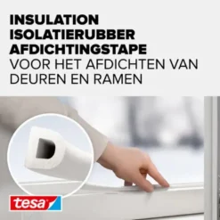 Tesa Tochtband D-profiel zelfklevend wit 6m New