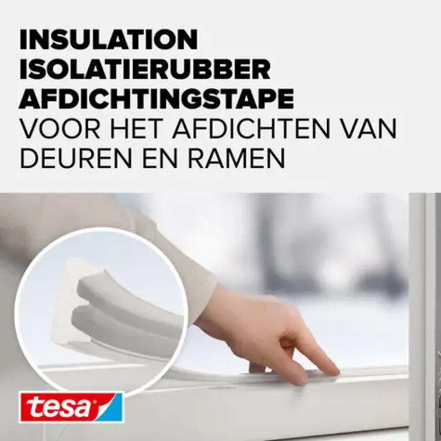 Tesa Tochtband E-profiel zelfklevend wit 25m Hot