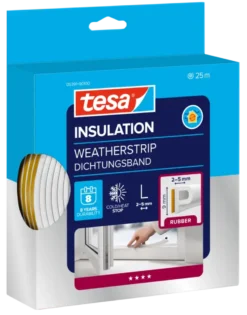 Tesa Tochtband P-profiel zelfklevend wit 25m New