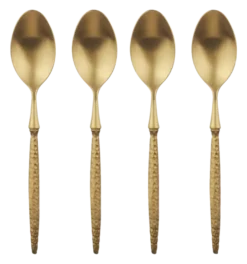 Theelepel set van 4 lichtgoud