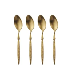 Theelepel set van 4 lichtgoud