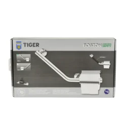 Tiger Boston Comfort en Safety toiletrolhouder met steun links chroom