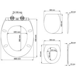 Tiger Boston wc bril wit/RVS met softclose en quick release
