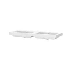 Tiger dubbele opbouw wastafel T-line Quadro mat wit polybeton 120 cm