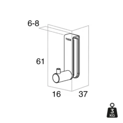 Tiger haak mat zwart voor douchecabine 6–8 mm