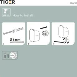 Tiger handdoekhaak Cooper klein (2 stuks) RVS geborsteld