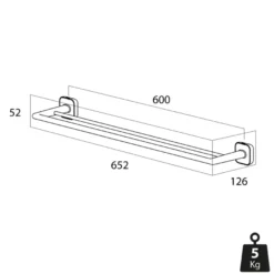 Tiger handdoekrek Carv dubbel 65,2 cm Zwart