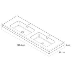 Tiger T-Line Quadro opbouwwastafel 120 cm meubel wit