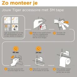 Tiger toiletrolhouder Colar zonder klep Zwart