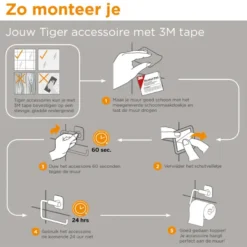 Tiger Toiletrolhouder Tune messing zwart zonder klep