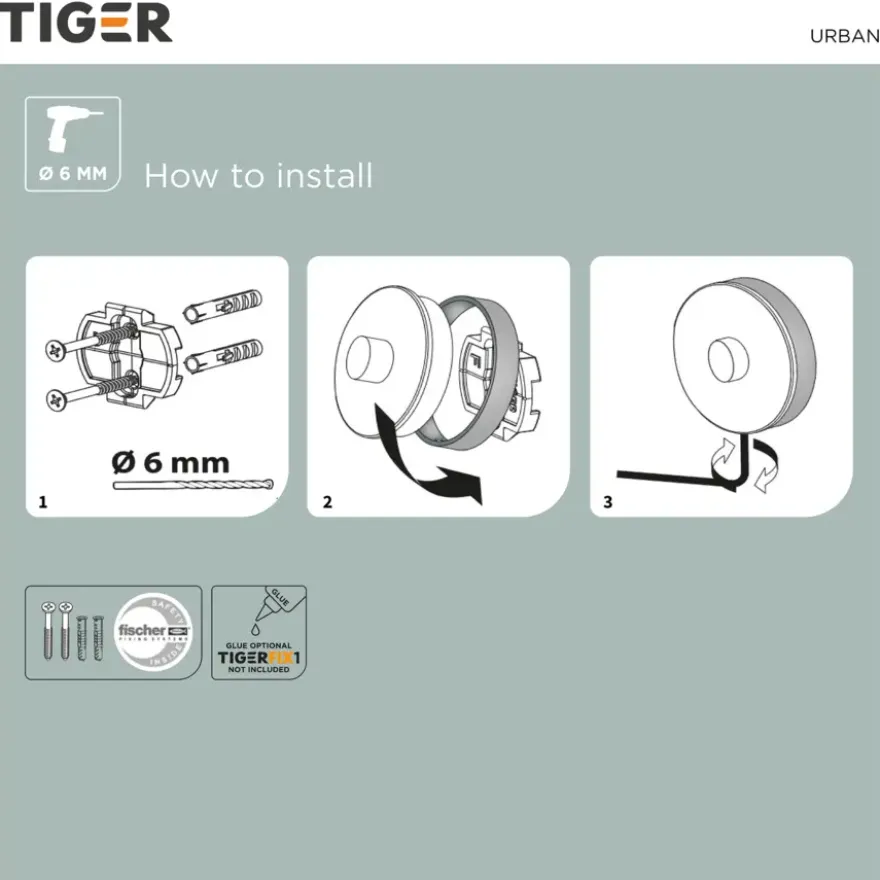 Tiger Toiletrolhouder Urban Wit met Klep