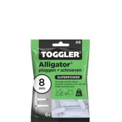 Toggler Alligatorplug 8mm met schroef 6 st.