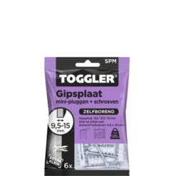 Toggler gipsplaatplug mini SPM 9.5-15 mm met schroeven 6 stuks