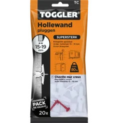 Toggler hollewandplug TC20 16-19 mm 20 stuks
