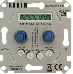 Tradim LED duo muurdimmer inclusief hotelschakeling 2494HH Hot