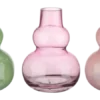 Vaas glas groen roze paars 13x13x17,5cm